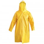 Capa de chuva com capuz em pvc amarela